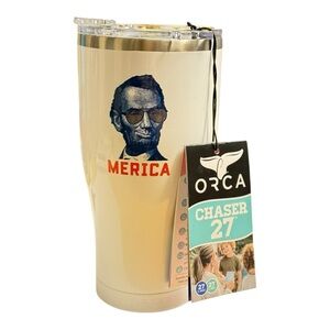 ORCA Chaser Abe Lincoln ‘Merica 27 oz White Tumbler